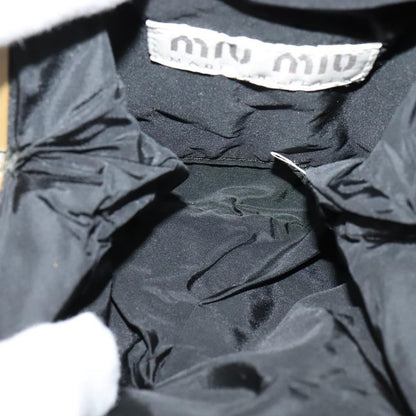 Miu Miu Kisslock Clutch Suede, BLACK, SUEDE, Clutche & pouche