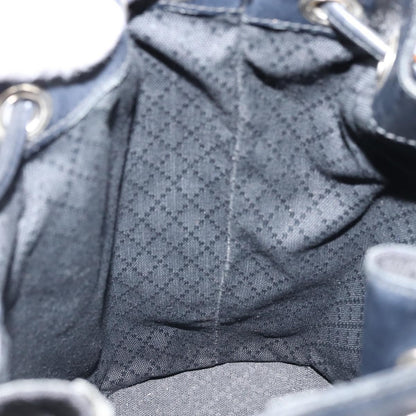 Gucci Vintage Bamboo Bucket Bag Nylon and Leather, Black, Nylon, Handbag