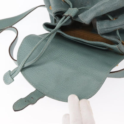 Gucci Vintage Bamboo Backpack Suede, TURQUOISE, SUEDE, Backpack