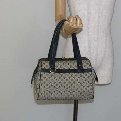 Louis Vuitton Josephine Handbag Mini Lin, BLUE, CANVAS, Handbag