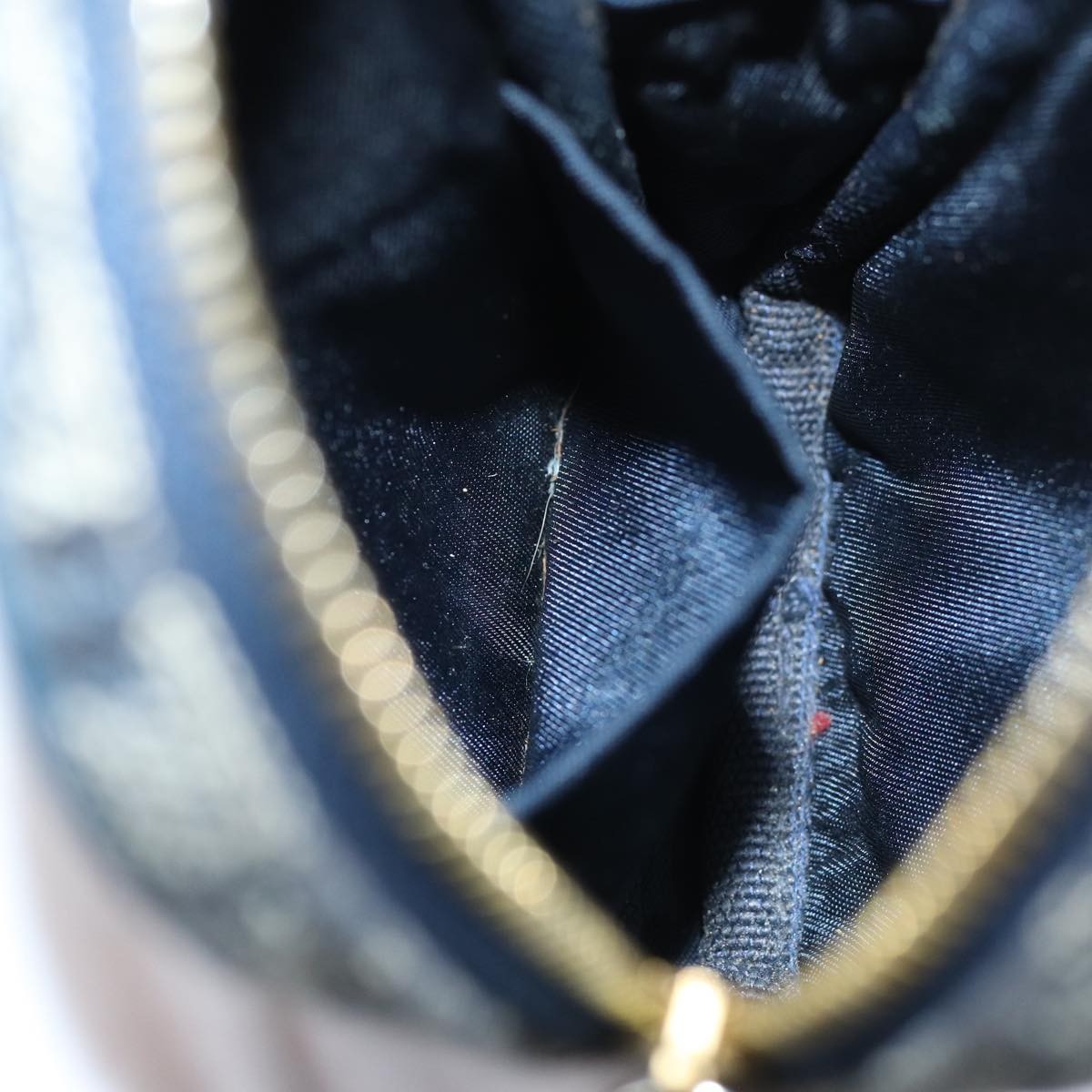 Christian Dior Vintage Trotter Pouch Canvas, NAVY, CANVAS, Clutche & pouche