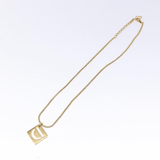 Christian Dior D logo Pendant Necklace Metal, GOLD, METAL, Necklace