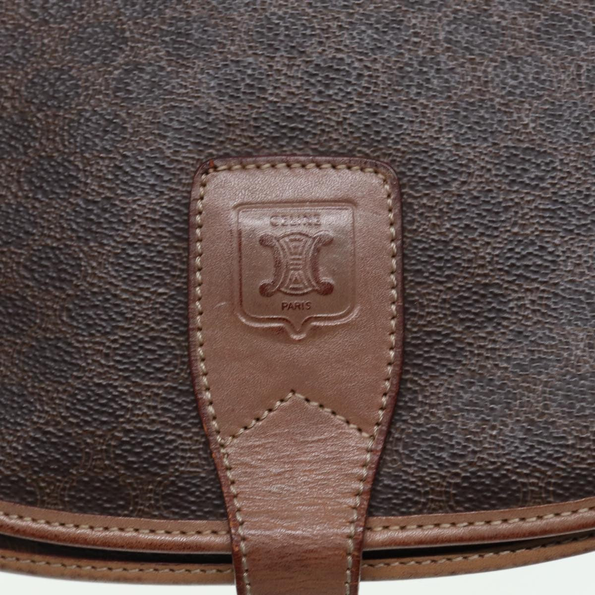 Celine Macadam Shoulder Bag PVC Leather, BROWN, CANVAS, Shoulder bag