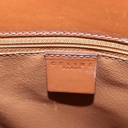 Celine Vintage Macadam Handbag Canvas and Leather, BROWN, CANVAS, Handbag