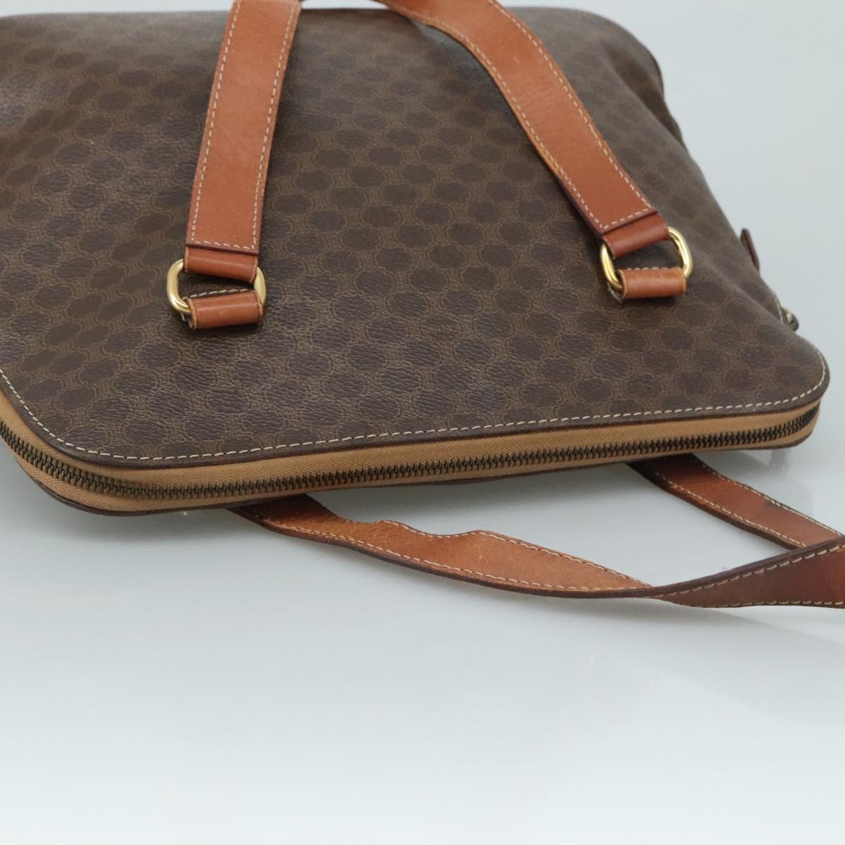 Celine Macadam Handbag Macadam with leather, BROWN, PVC, Handbag