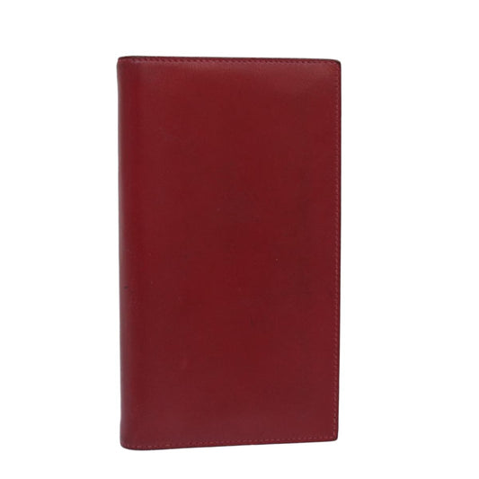 Hermes Agenda A6 Day Planner Housse Leather, RED, LEATHER, Wallets