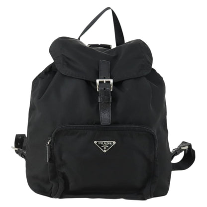 Prada Front Pocket Backpack Tessuto, BLACK, NYLON, Backpack