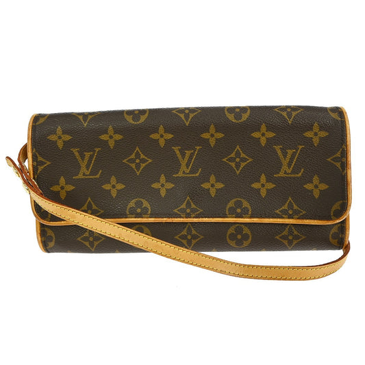 Louis Vuitton Twin Handbag Monogram Canvas, BROWN, CANVAS, Clutche & pouche