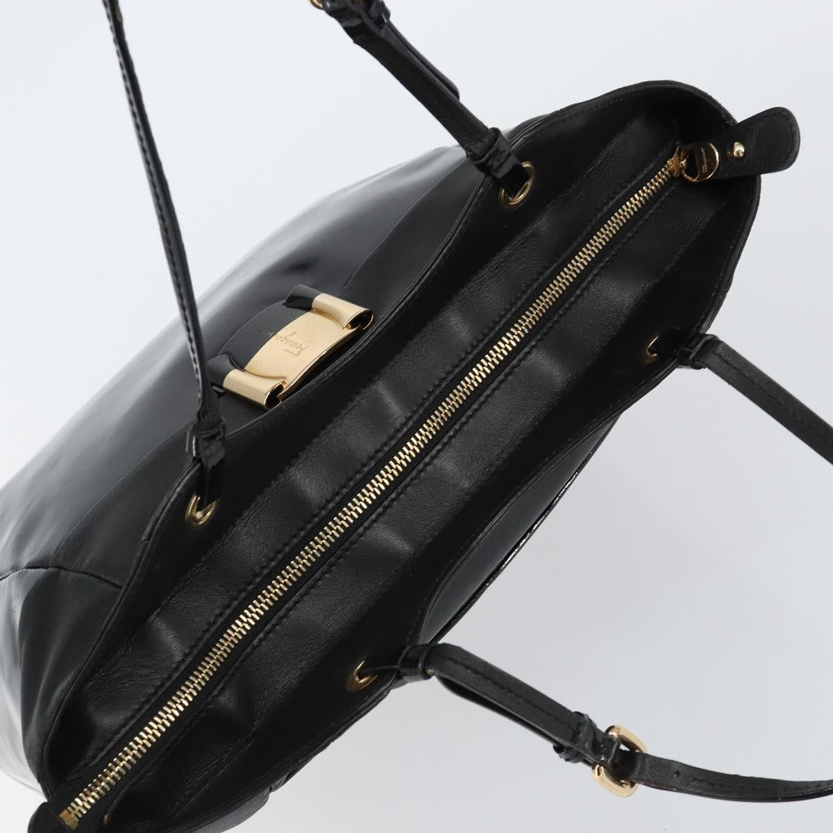 Salvatore Ferragamo Vala tote Patent Leather, BLACK, PATENT_LEATHER, Tote bag