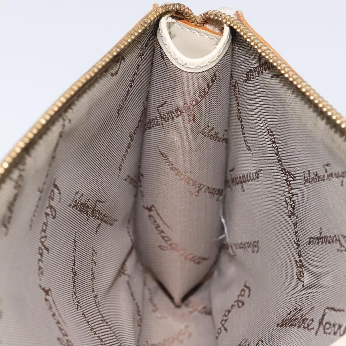 Salvatore Ferragamo Gancini Shoulder Bag Leather, BEIGE, LEATHER, Shoulder bag