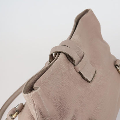 Salvatore Ferragamo Gancini Shoulder Bag Leather, BEIGE, LEATHER, Shoulder bag