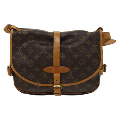 Louis Vuitton Saumur Handbag Monogram Canvas, BROWN, CANVAS, Shoulder bag