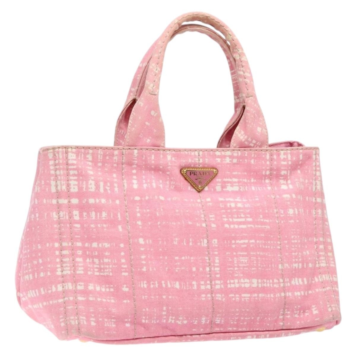Prada Canapa Open Tote Canvas, PINK, CANVAS, Tote bag