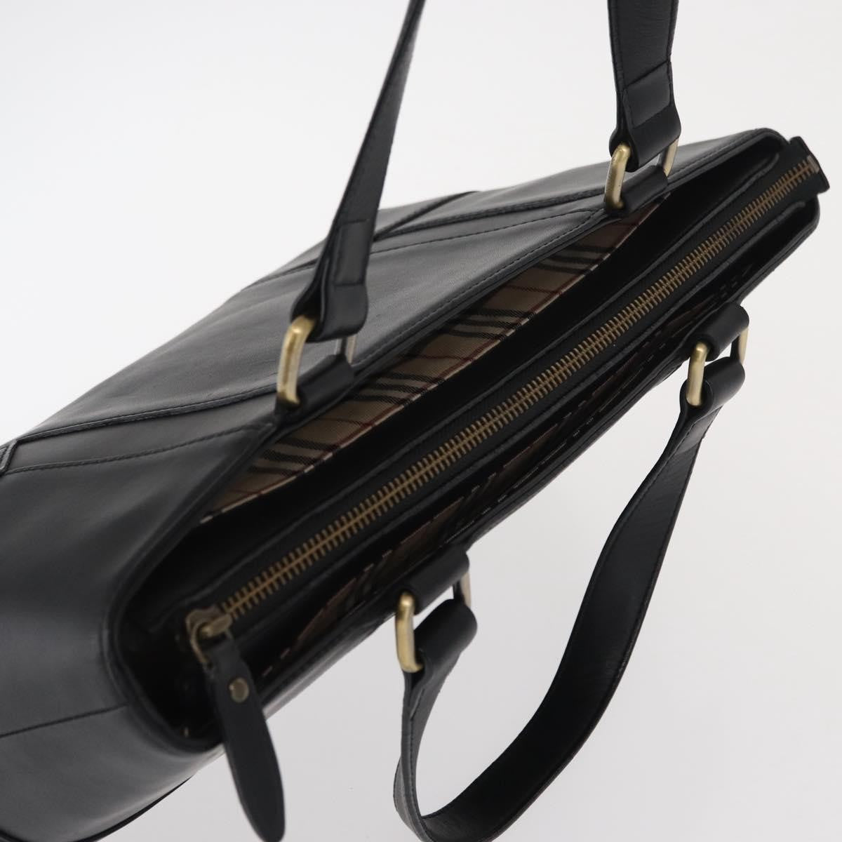 Burberry Vintage tote bag Leather, BLACK, LEATHER, Tote bag