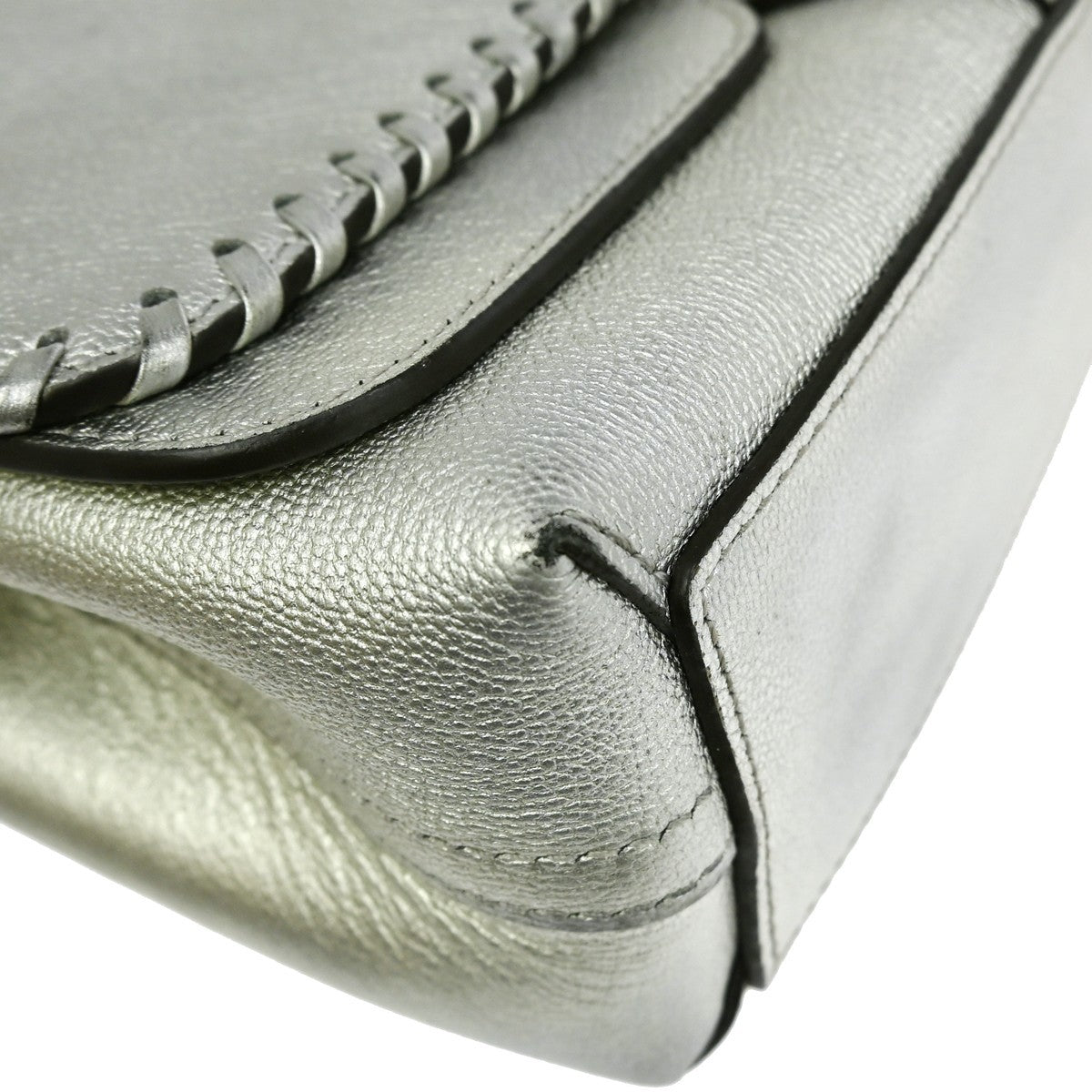 Louis Vuitton Very Chain Bag Whipstitch Leather, Silver, Leather, Handbag