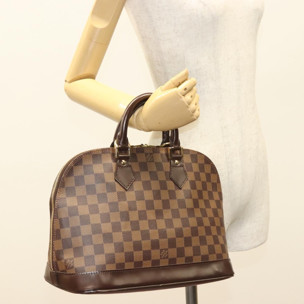 Louis Vuitton Alma Handbag Damier, BROWN, CANVAS, Handbag
