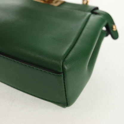 Fendi Peekaboo Bag Leather, GREEN, LEATHER, Handbag