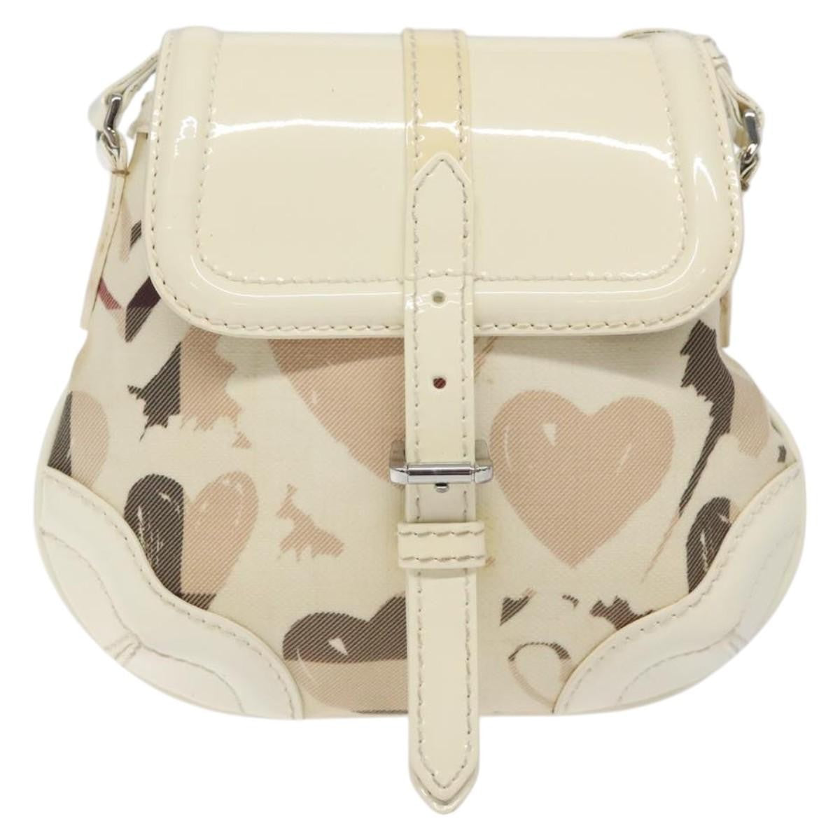 Burberry Flap Shoulder Bag Canvas, BEIGE, CANVAS, Shoulder bag