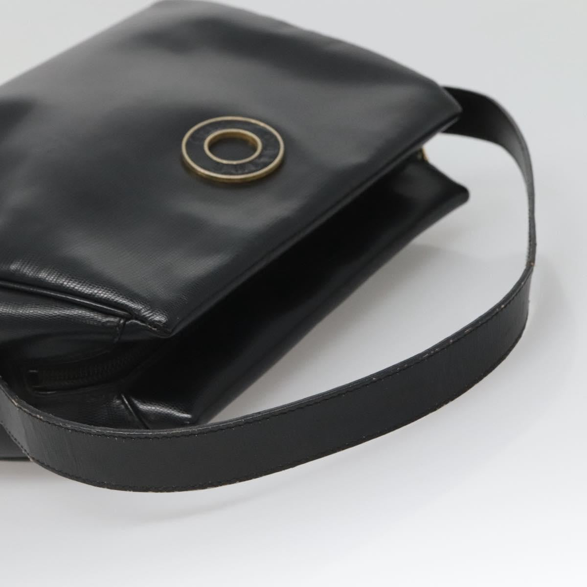 Celine Circle Logo Handbag Leather, BLACK, LEATHER, Handbag