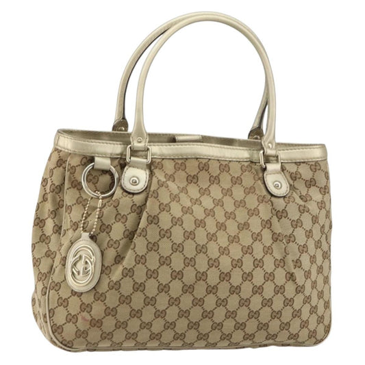 Gucci Sukey Top Handle Tote GG Canvas, BEIGE, CANVAS, Tote bag