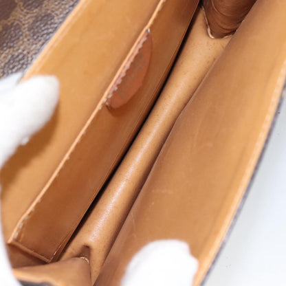 Celine Vintage Macadam Handbag Canvas and Leather, BROWN, CANVAS, Handbag