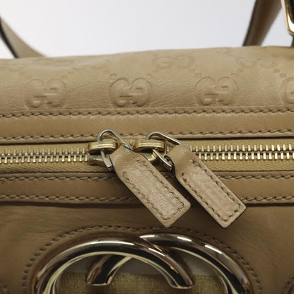 Gucci Vintage Interlocking G Shoulder Bag Leather, BEIGE, LEATHER, Shoulder bag
