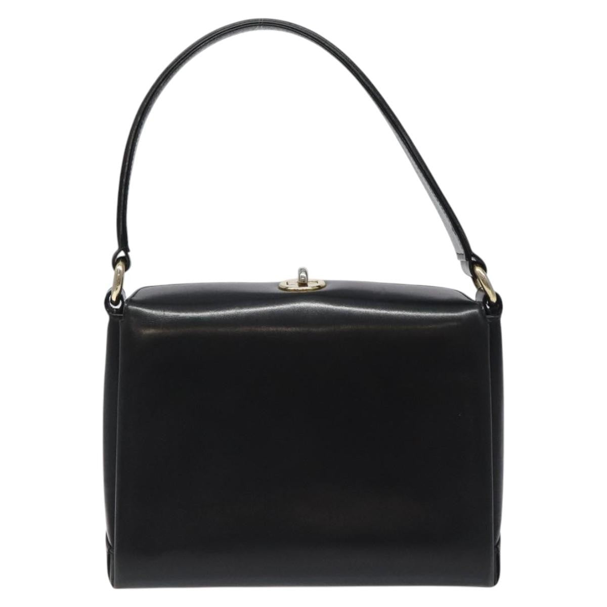 Gucci Vintage Convertible Box Crossbody Bag Leather, BLACK, LEATHER, Handbag