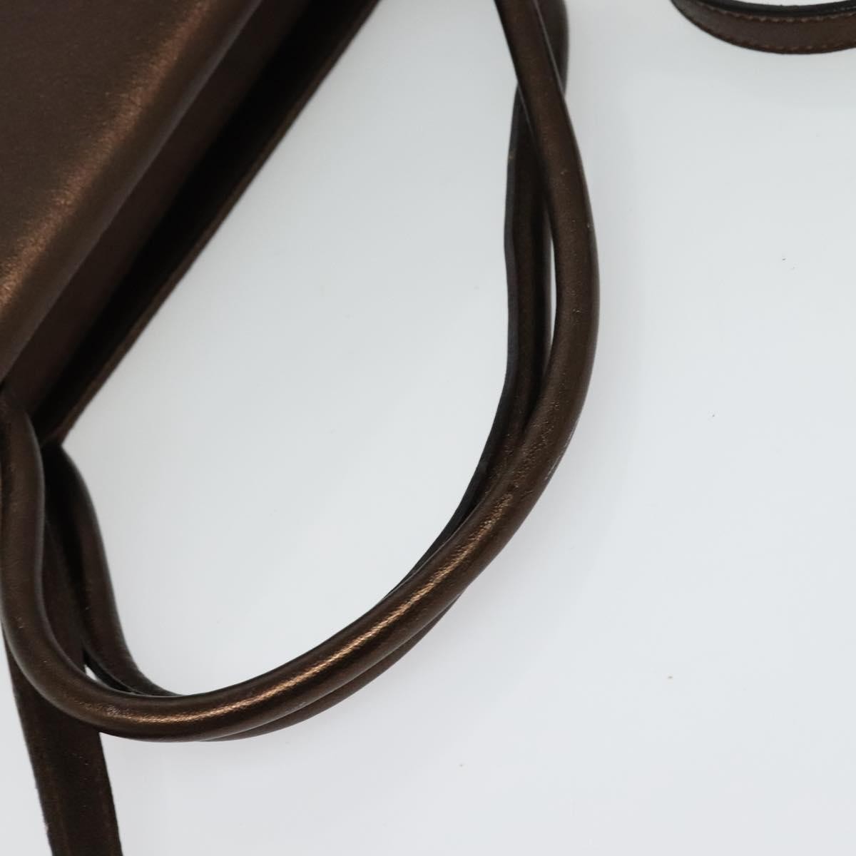 Salvatore Ferragamo Gancini Shoulder Bag Leather, BROWN, LEATHER, Shoulder bag