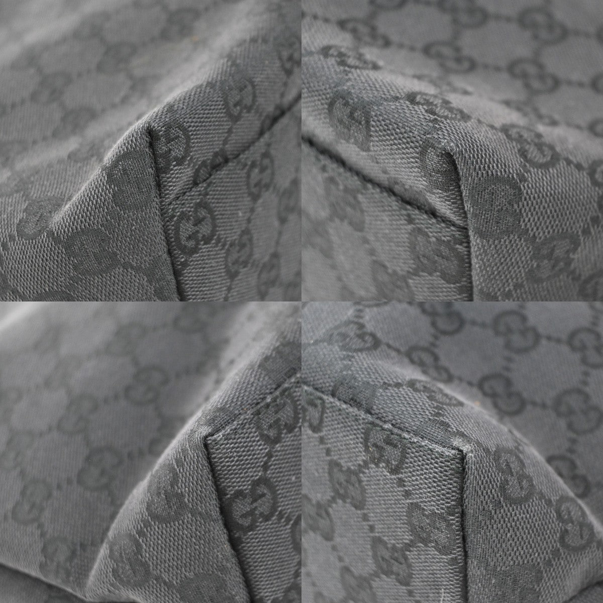 Gucci Double Pocket Tote GG Canvas, BLACK, CANVAS, Tote bag