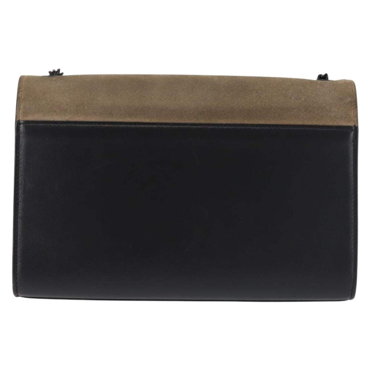 Saint Laurent Classic Monogram Tassel Crossbody Bag Suede, BLACK, SUEDE, Shoulder bag