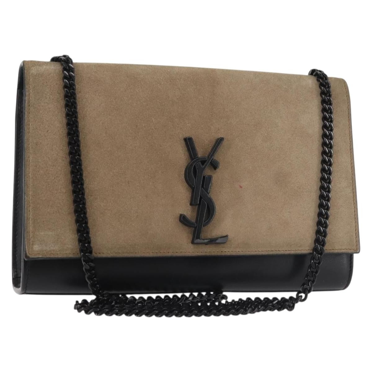 Saint Laurent Classic Monogram Tassel Crossbody Bag Suede, BLACK, SUEDE, Shoulder bag