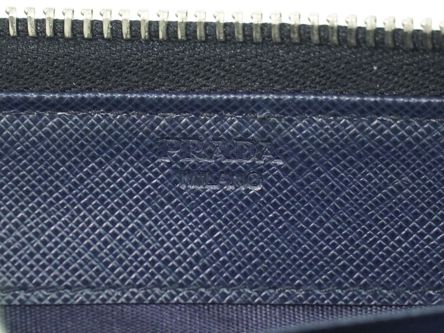 Prada Saffiano Wallet Leather, NAVY, LEATHER, Wallets