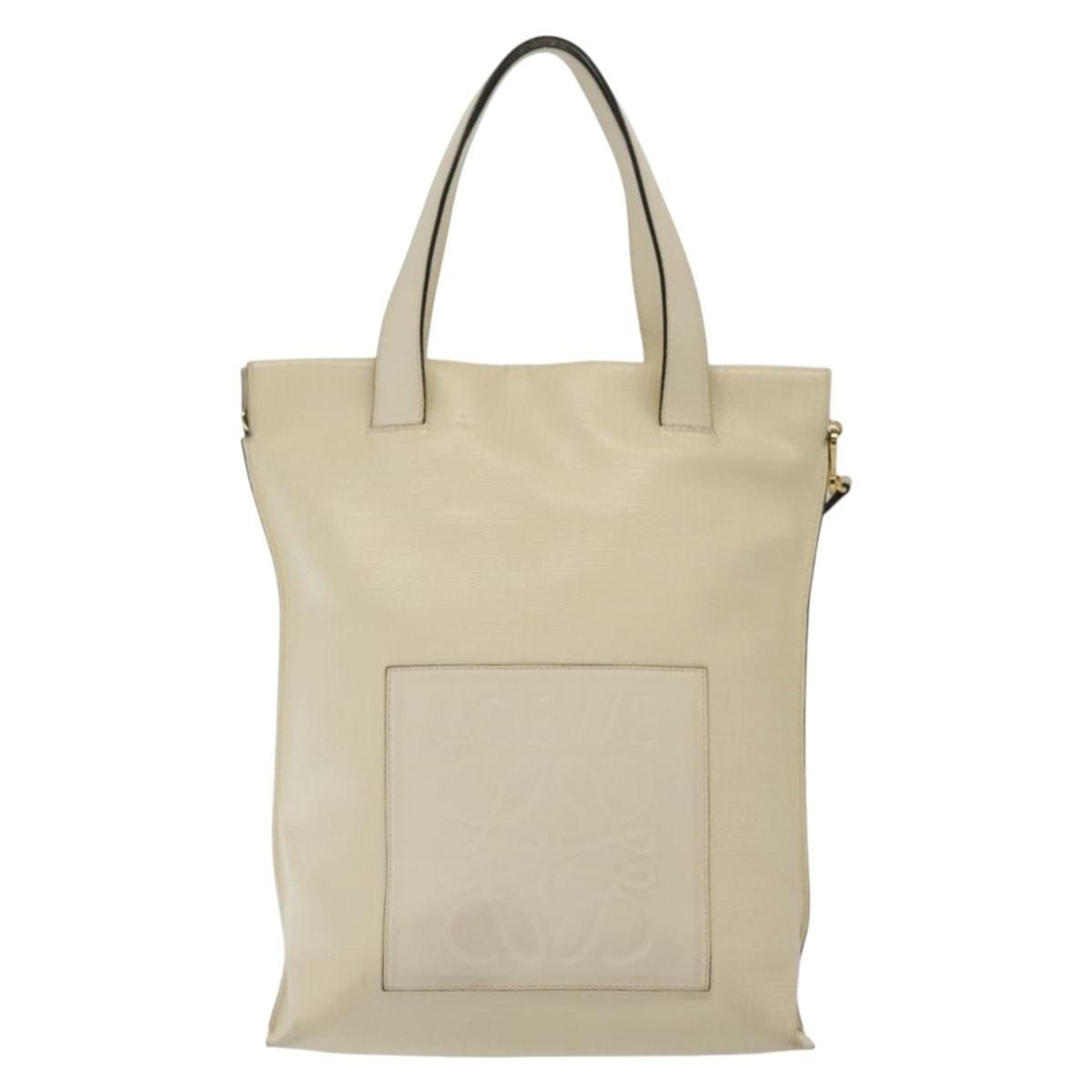 Loewe Shopper Tote Leather, ECRU, LEATHER, Tote bag