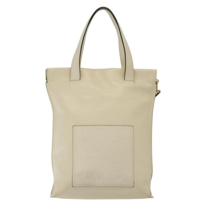 Loewe Shopper Tote Leather, ECRU, LEATHER, Tote bag