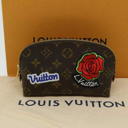 Louis Vuitton Cosmetic Pouch Limited Edition Patches Monogram Canvas, BROWN, CANVAS, Clutche & pouche