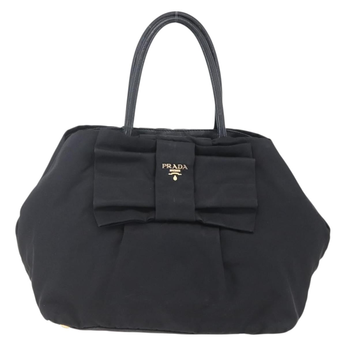 Prada Bow Tote Tessuto, BLACK, NYLON, Handbag