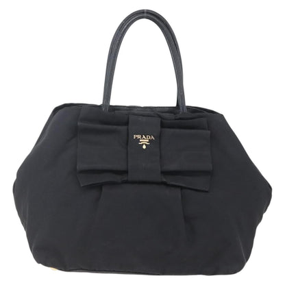 Prada Bow Tote Tessuto, BLACK, NYLON, Handbag