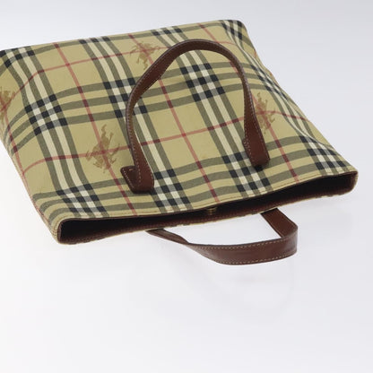 Burberry Top Handle Tote Haymarket Coated Canvas, BEIGE, PVC, Tote bag