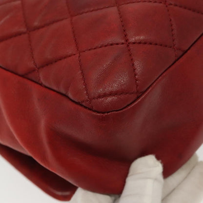 Chanel Now and Forever Flap Bag Quilted Lambskin, RED, LEATHER, Shoulder bag