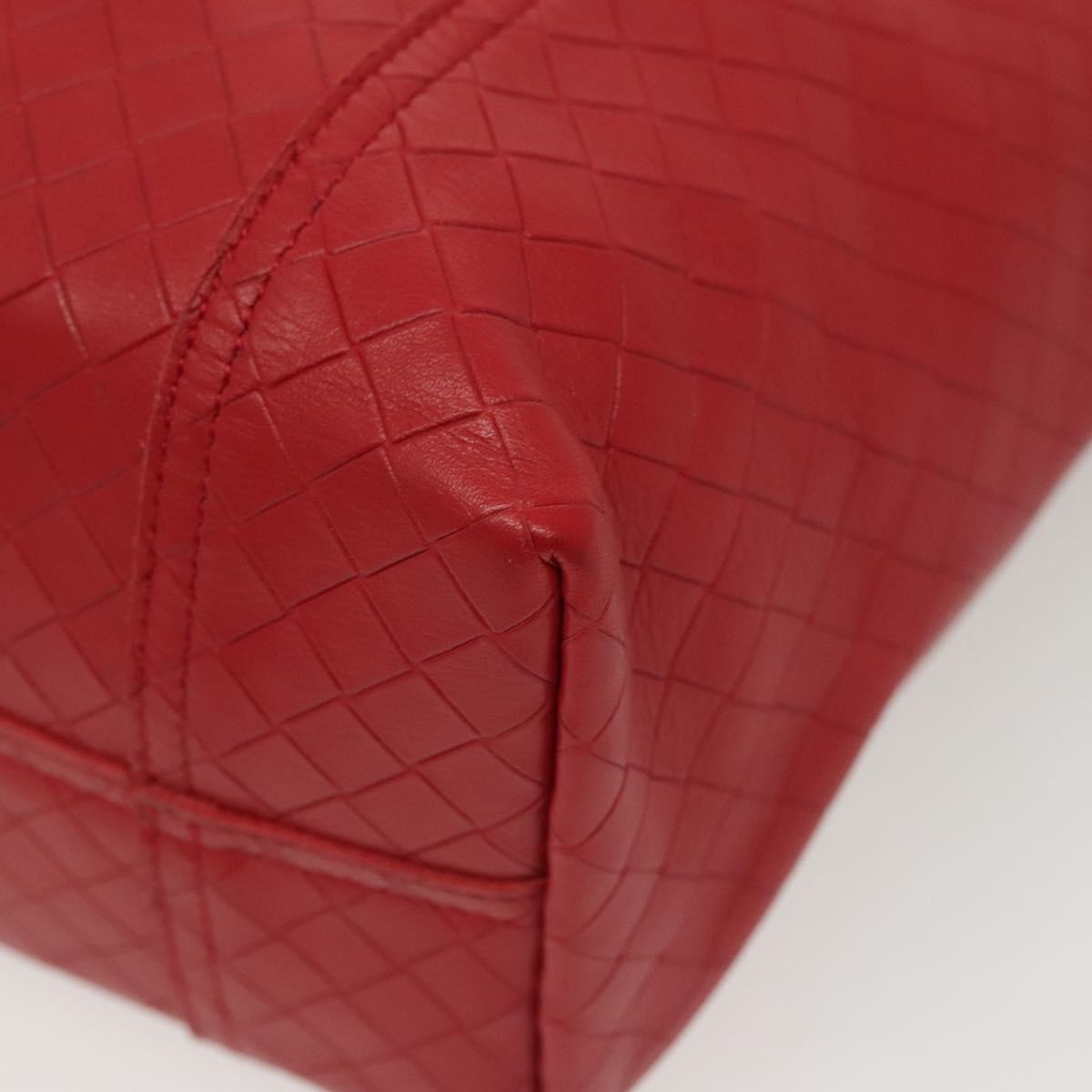 Bottega Veneta Intrecciomirage Tote Leather, RED, LEATHER, Tote bag