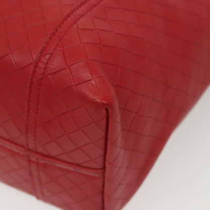 Bottega Veneta Intrecciomirage Tote Leather, RED, LEATHER, Tote bag