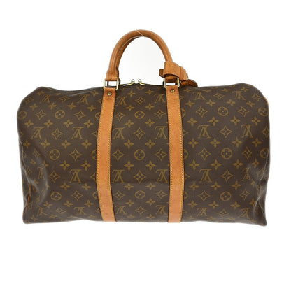 Louis Vuitton Keepall Bag Monogram Canvas, BROWN, CANVAS, Travel bag