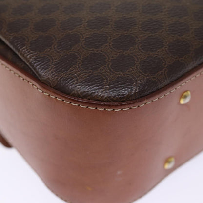 Celine Vintage Convertible Top Handle Bag Macadam Coated Canvas, BROWN, CANVAS, Handbag