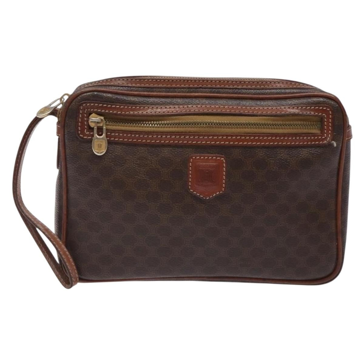 Celine Macadam Pochette Classic, BROWN, PVC, Clutche & pouche
