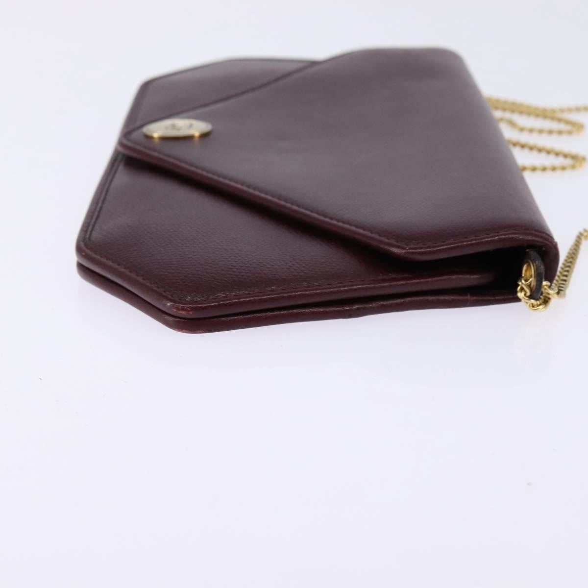 Christian Dior Flap chain Shoulder bag Leather, BURGUNDY, LEATHER, Shoulder bag