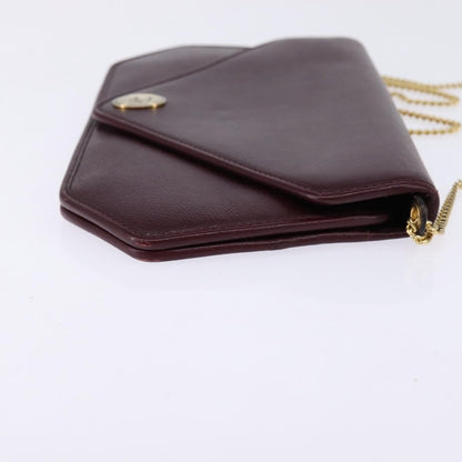 Christian Dior Flap chain Shoulder bag Leather, BURGUNDY, LEATHER, Shoulder bag