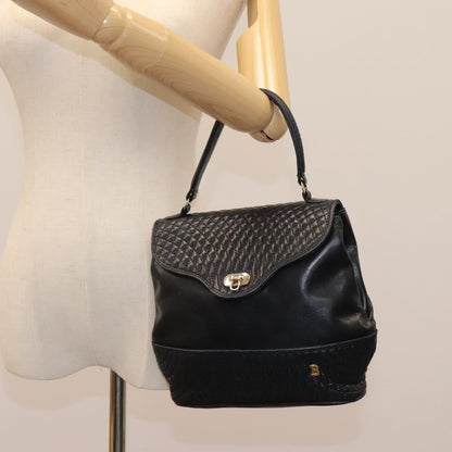 Bally Vintage Handbag Quilted Leather, Black, Leather, Handbag