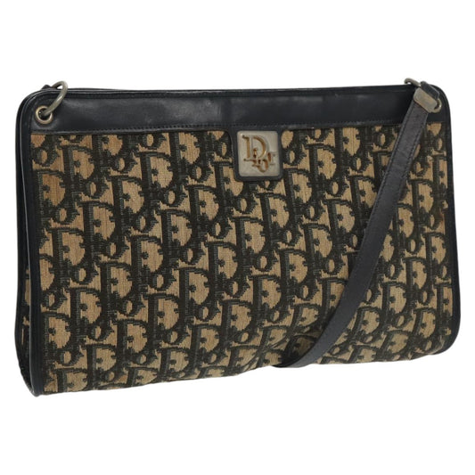 Christian Dior Vintage Trotter Shoulder Bag Canvas, NAVY, CANVAS, Shoulder bag