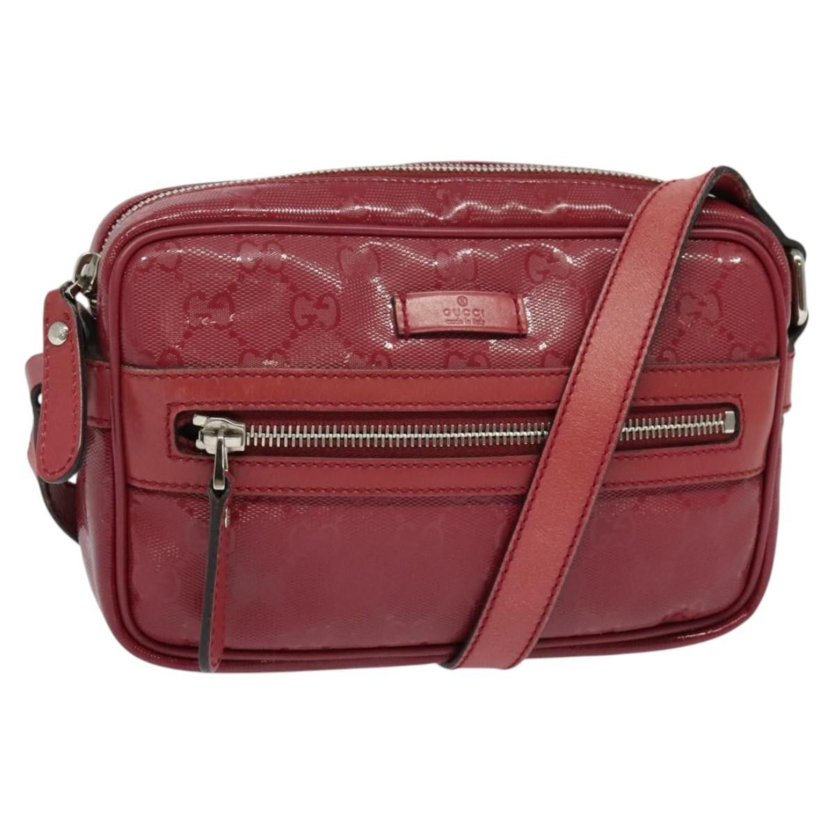 Gucci Zip Messenger Bag (Outlet) Canvas, RED, CANVAS, Shoulder bag