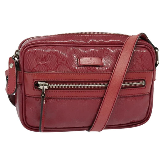 Gucci Zip Messenger Bag (Outlet) Canvas, RED, CANVAS, Shoulder bag